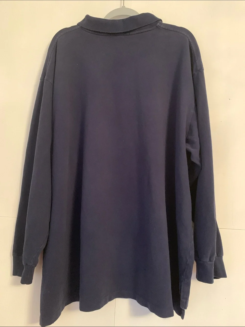 VTG Polo by Ralph Lauren Navy Long-Sleeve Polo with Red Pony Size 4XL